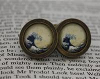 Japanese wave cufflinks